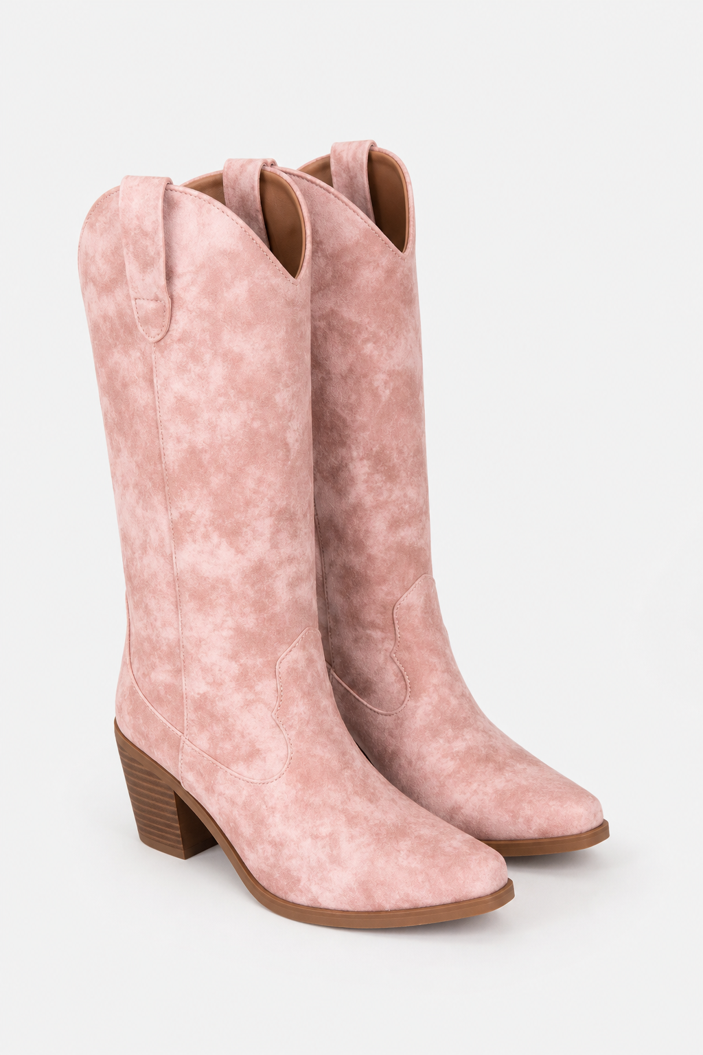 Santiags en Daim Rose Tie-Dye Hautes