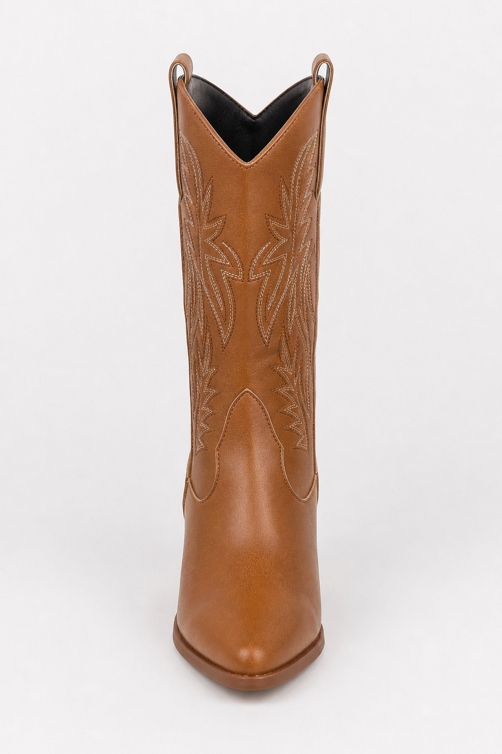 Bottes Santiags Mi-Mollet Camel à Motifs Western Brodées