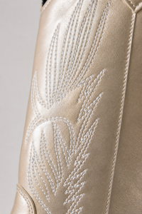 Bottes Santiags Métallisées Champagne à Broderies