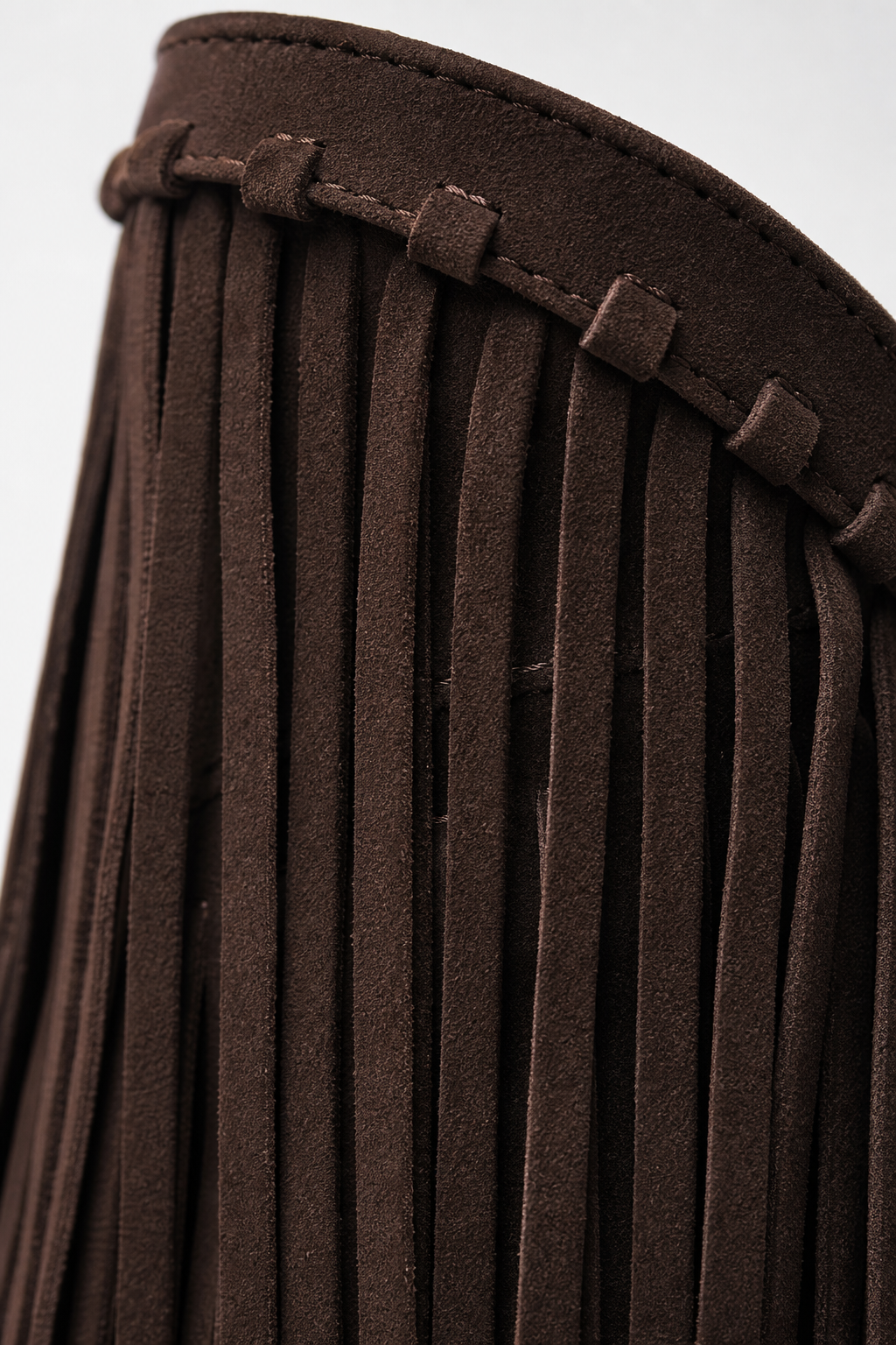 Bottes Hautes en Daim Marron à Franges et Talon