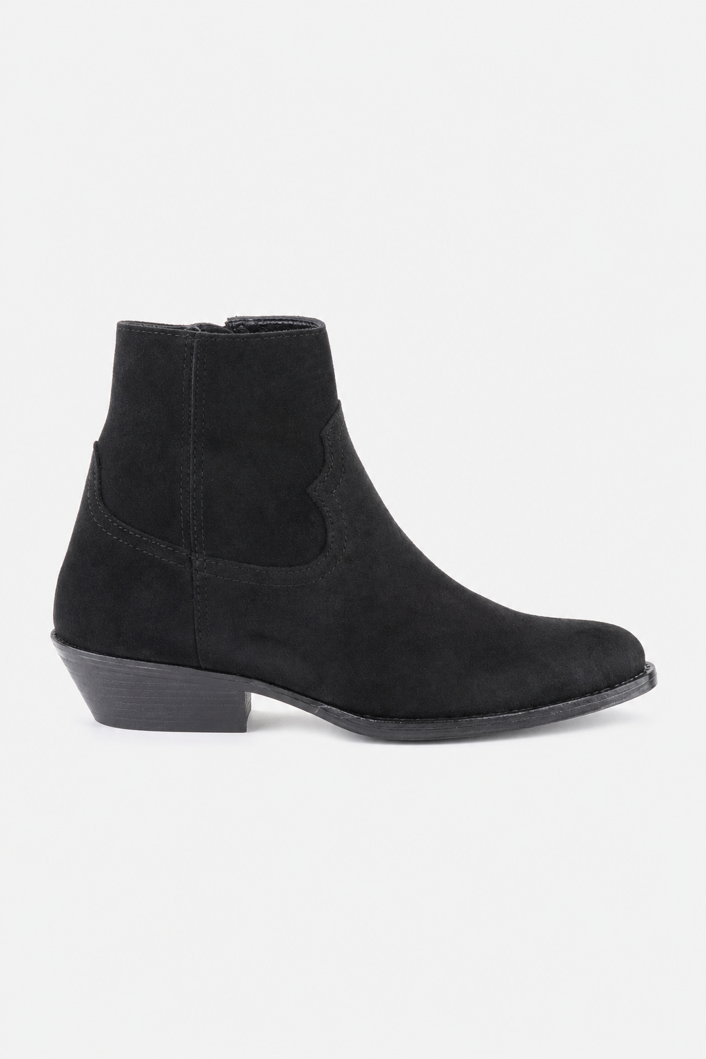 Bottines Santiags en Daim Noir à Talon Cubain