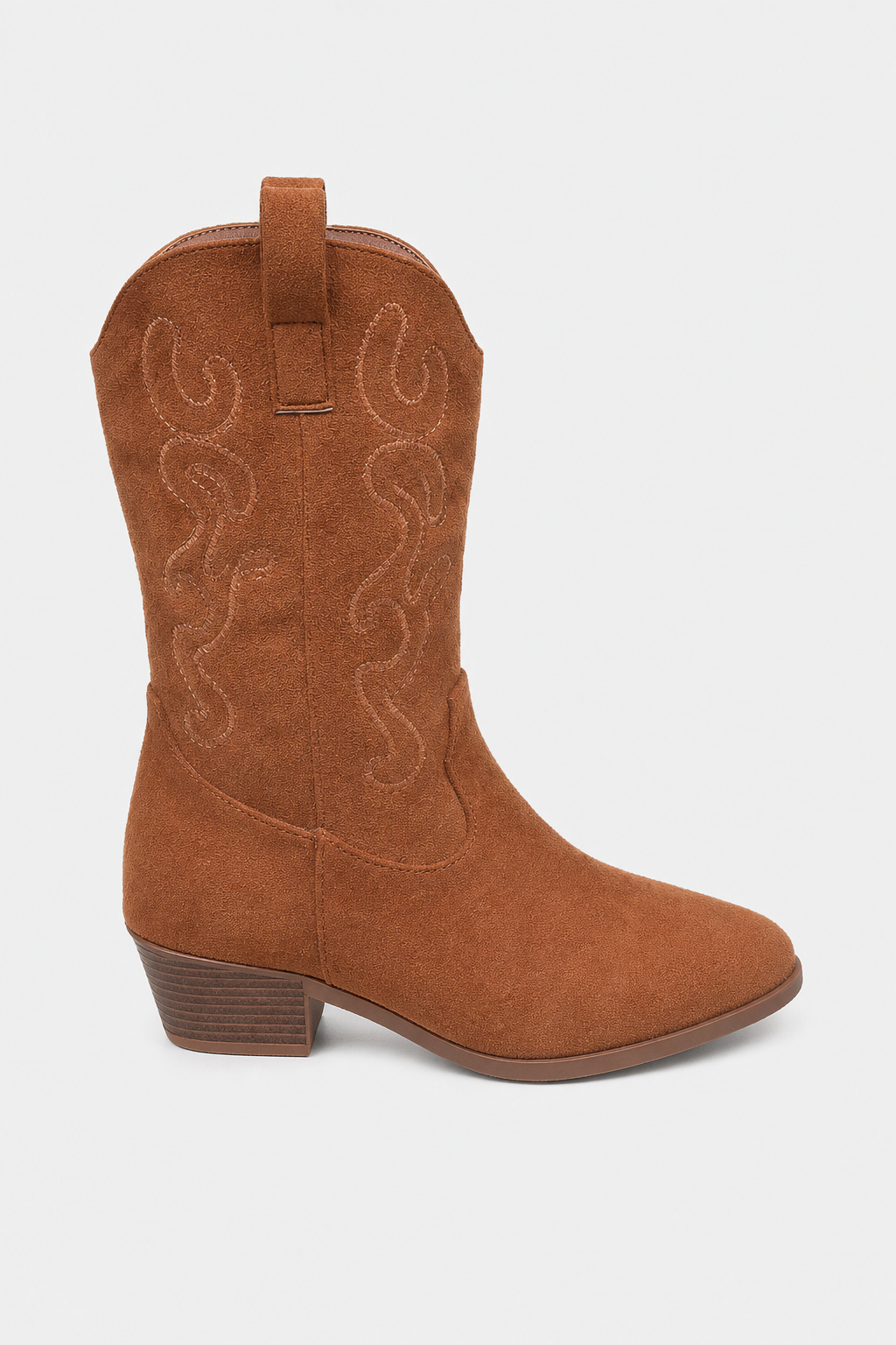 Bottes Santiags en Daim Camel Brodées