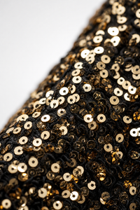 Bottes Santiags à Paillettes Or et Noir Talon 5cm