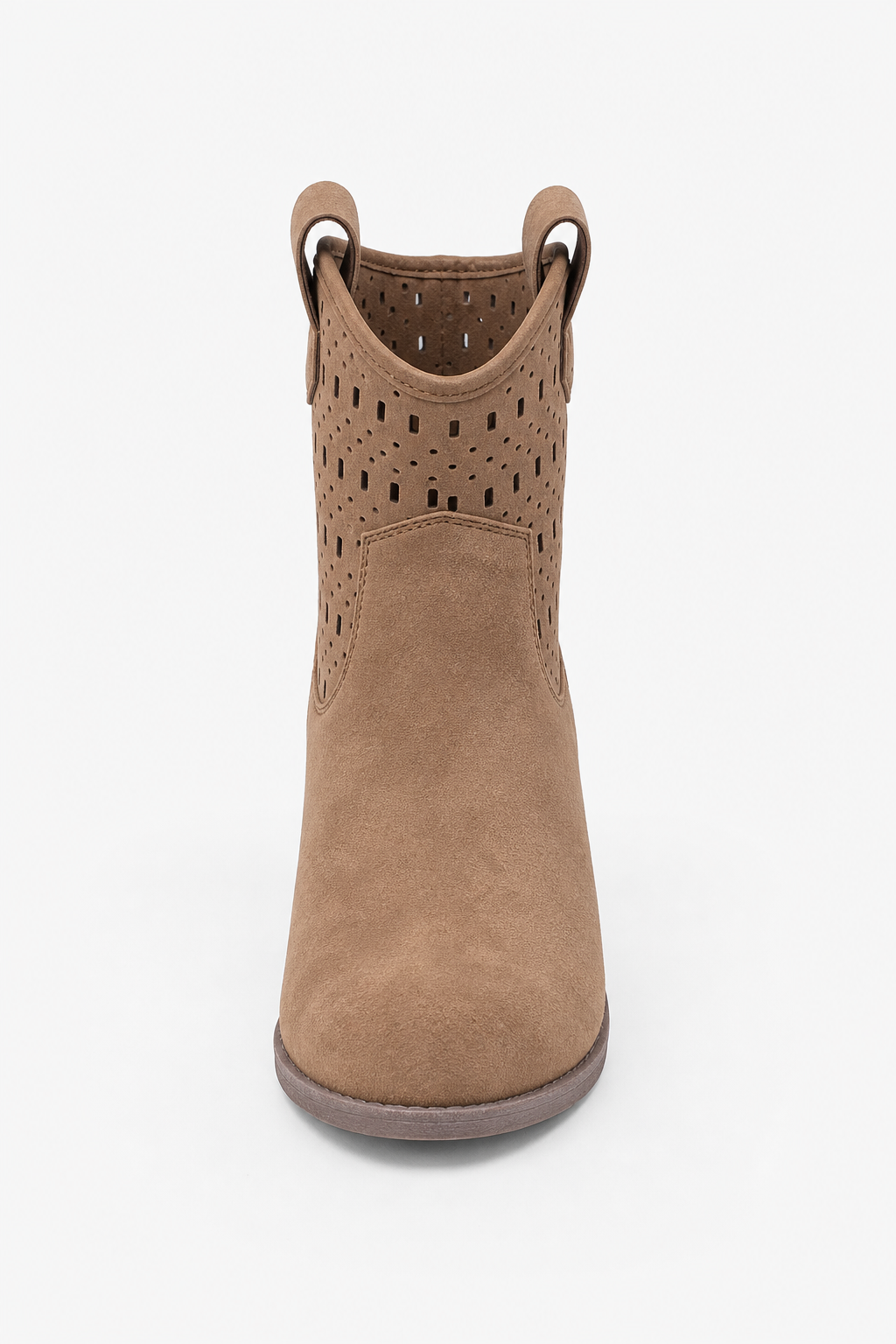 Bottines en Simili Daim Moka Perforées