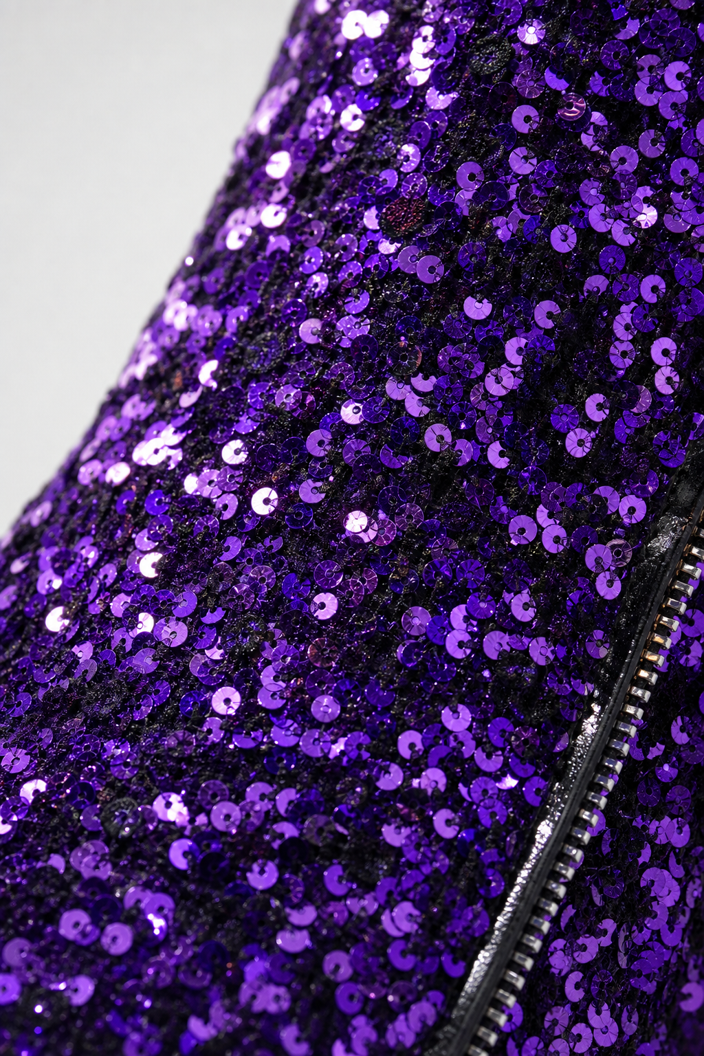 Santiags à Paillettes Violettes avec Boucles et Zips