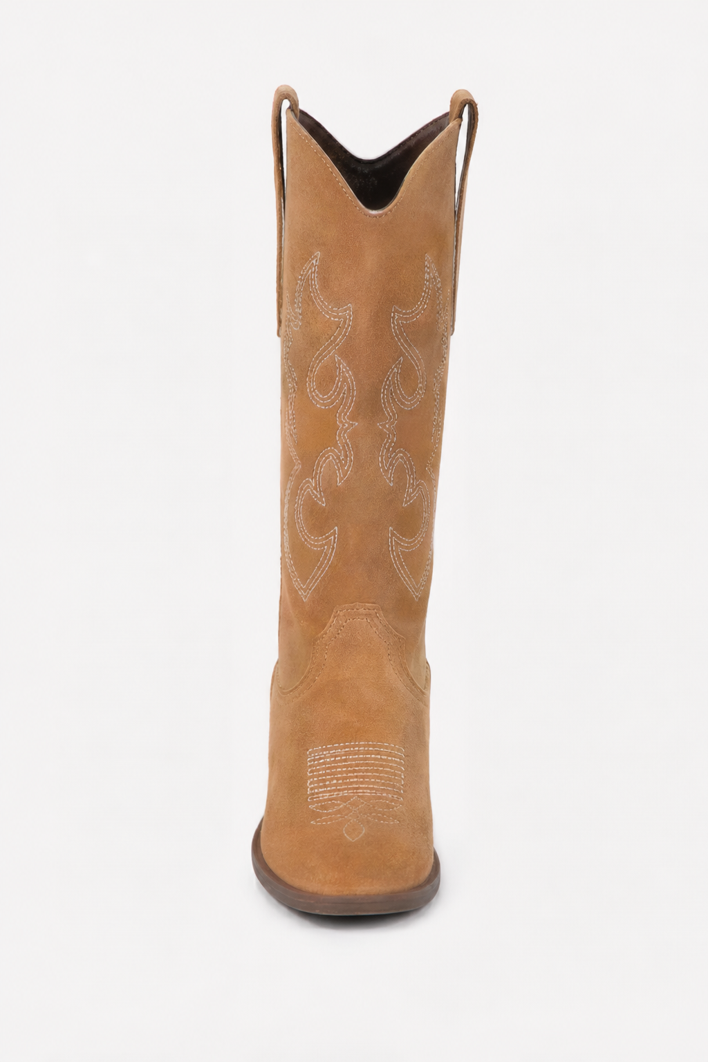 Bottes Santiags en Daim Camel à Broderies Western