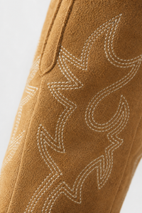 Bottes Santiags en Daim Camel à Broderies Western